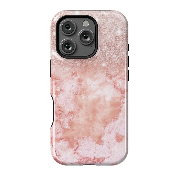 iPhone 16 Pro StrongFit Glitter on Blush Agate by  Utart