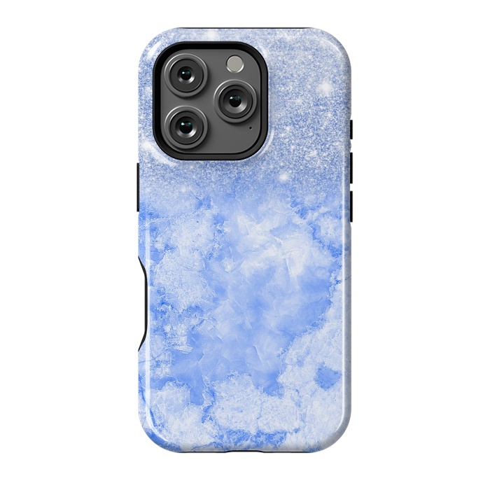 iPhone 16 Pro StrongFit Glitter on Sky Blue Agate by  Utart