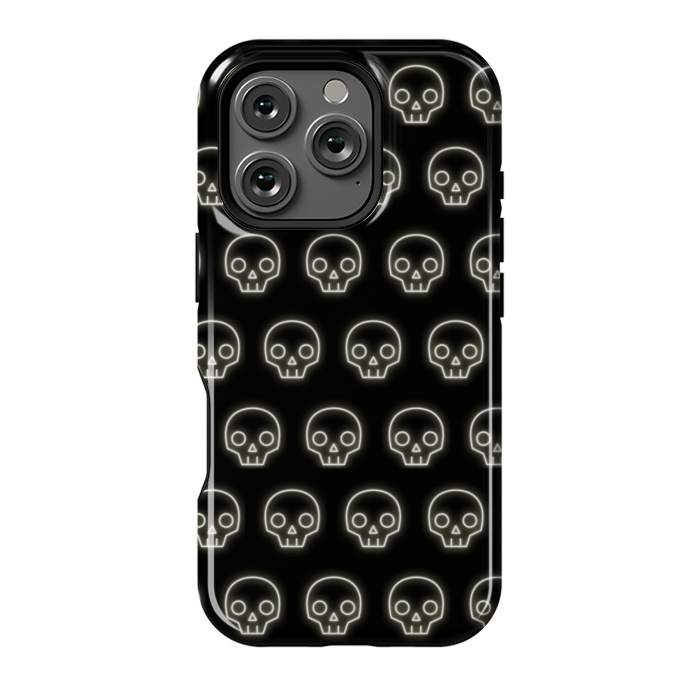 iPhone 16 Pro StrongFit Neon skull by Laura Nagel