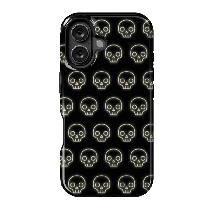 iPhone 16 StrongFit Neon skull by Laura Nagel