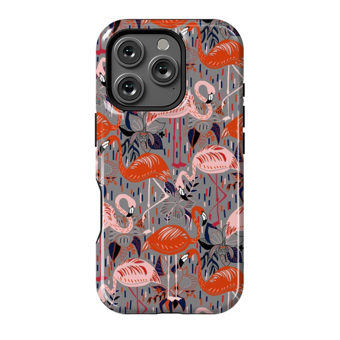 iPhone 16 Pro StrongFit Flamingos  by Tigatiga