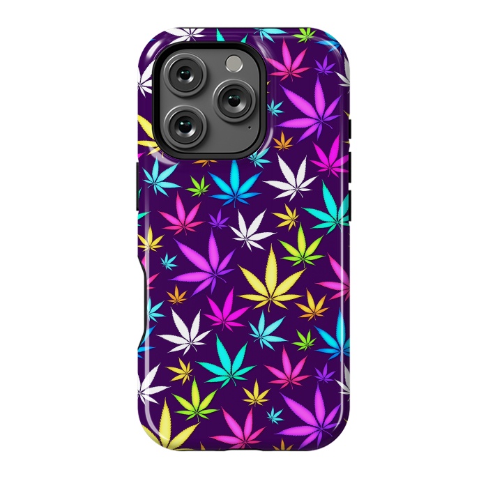 iPhone 16 Pro StrongFit Colorful Weed Pattern by Art Design Works