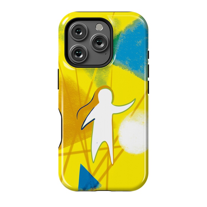 iPhone 16 Pro StrongFit Yellow Geometric by Eva Fandiño