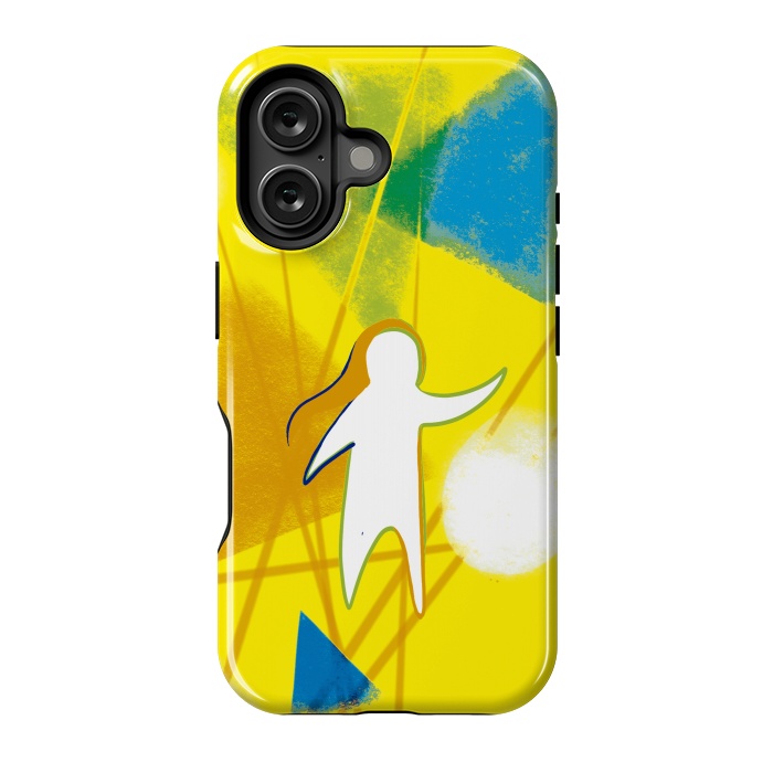 iPhone 16 StrongFit Yellow Geometric by Eva Fandiño