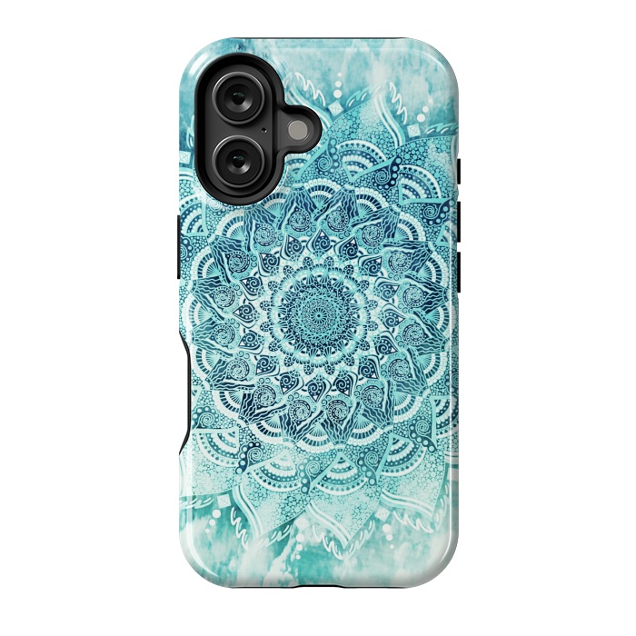 iPhone 16 StrongFit Mandala turquoise by Jms