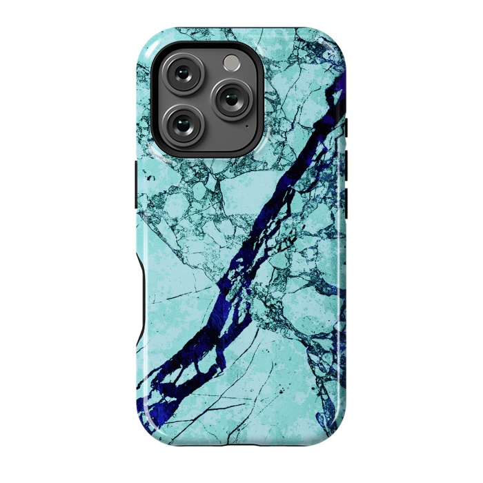 iPhone 16 Pro StrongFit Turquoise blue marble by Oana 