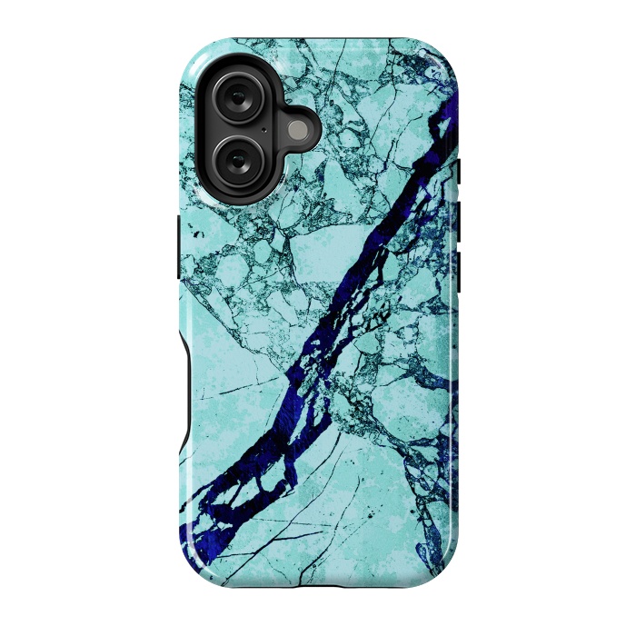 iPhone 16 StrongFit Turquoise blue marble by Oana 