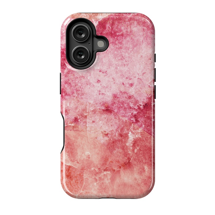 iPhone 16 StrongFit Pink peach marble art by Oana 