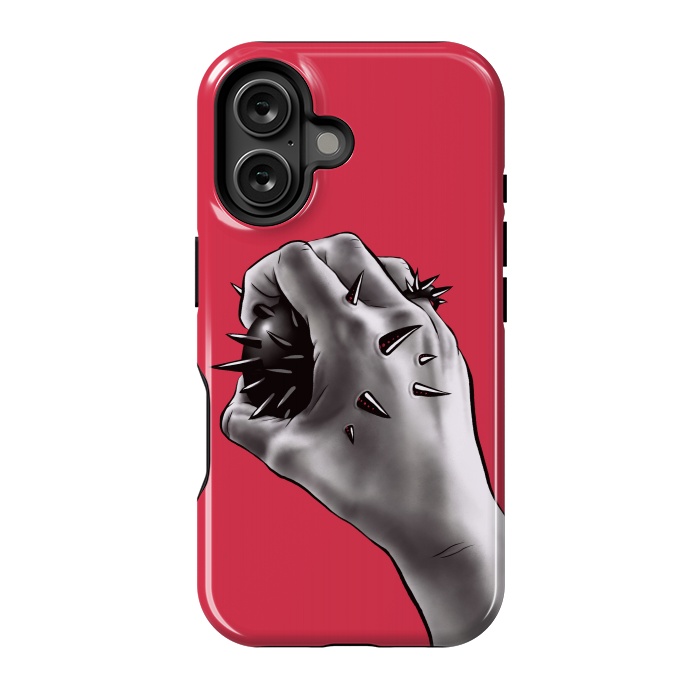 iPhone 16 StrongFit Gothic horror art - stabbed hand  by Boriana Giormova