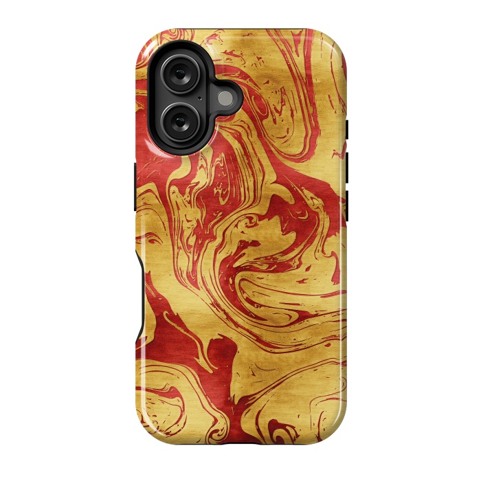 iPhone 16 StrongFit Red Dragon Marble by Art Design Works