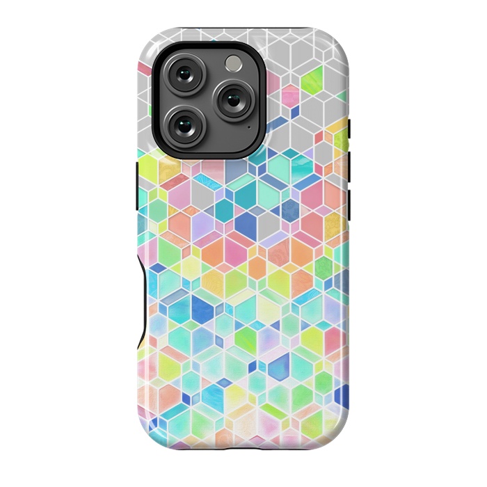 iPhone 16 Pro StrongFit Rainbow Cubes and Diamonds by Micklyn Le Feuvre