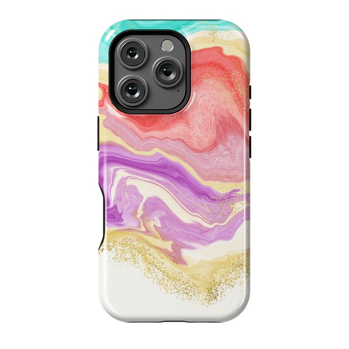 iPhone 16 Pro StrongFit Colorful Marble by Noonday Design