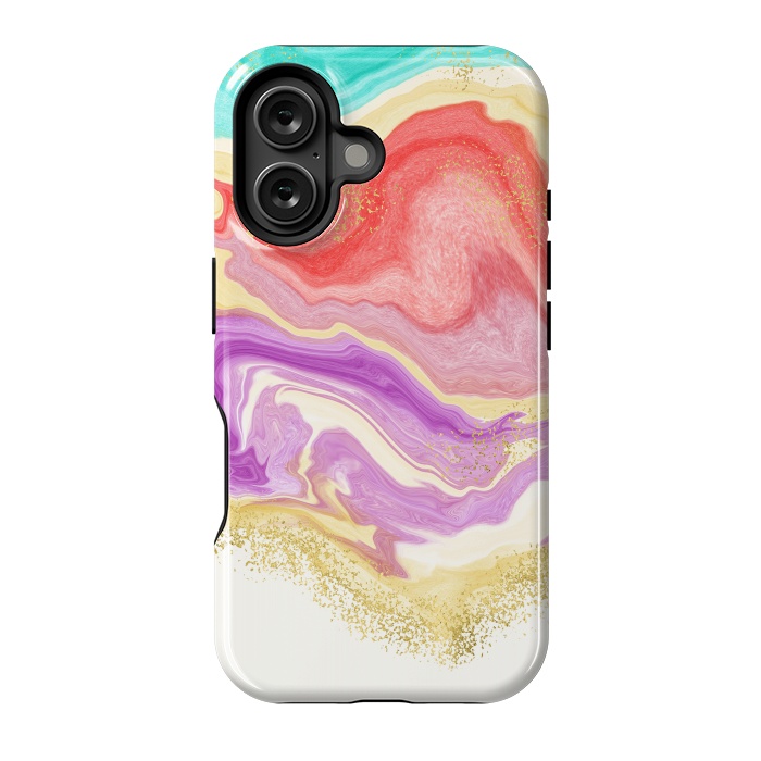 iPhone 16 StrongFit Colorful Marble by Noonday Design