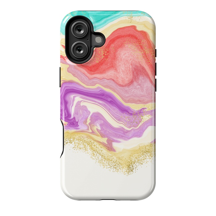 iPhone 16 Plus StrongFit Colorful Marble by Noonday Design