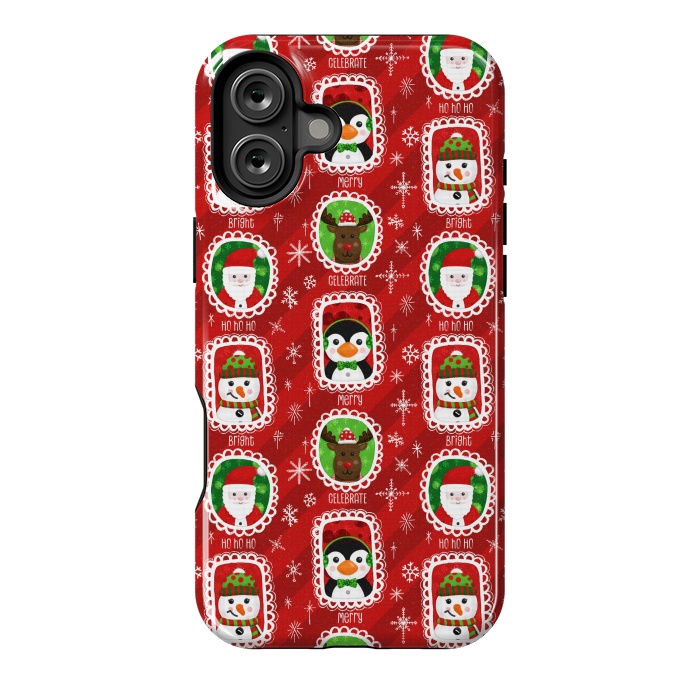 iPhone 16 Plus StrongFit Santa and Friends by Noonday Design