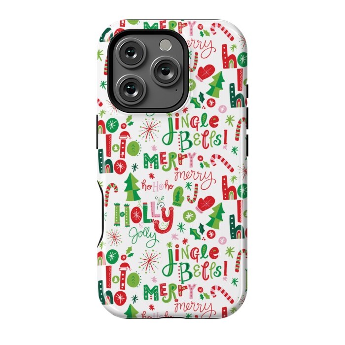 iPhone 16 Pro StrongFit Festive Christmas Lettering by Noonday Design