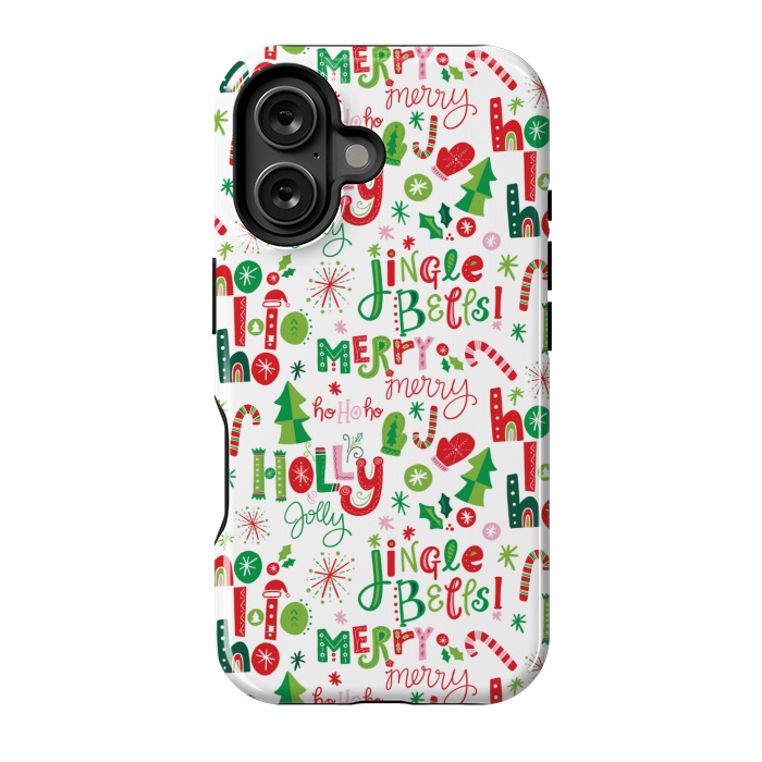 iPhone 16 StrongFit Festive Christmas Lettering by Noonday Design