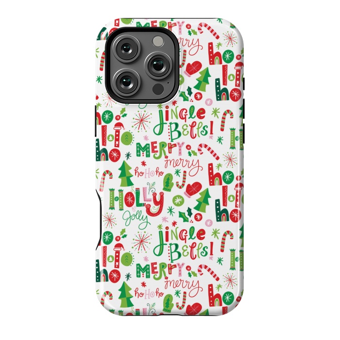 iPhone 16 Pro Max StrongFit Festive Christmas Lettering by Noonday Design