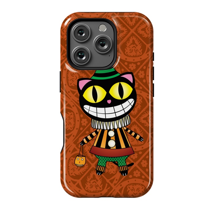 iPhone 16 Pro StrongFit Cassiues Harlequin Cat by Mangulica