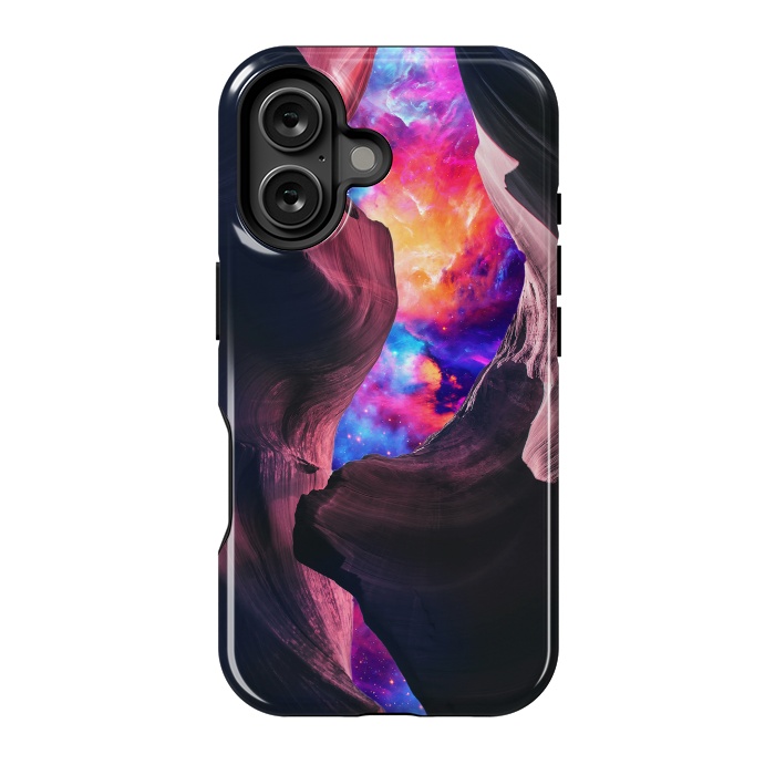 iPhone 16 StrongFit Grand Canyon with Colorful Space Collage by Art Design Works