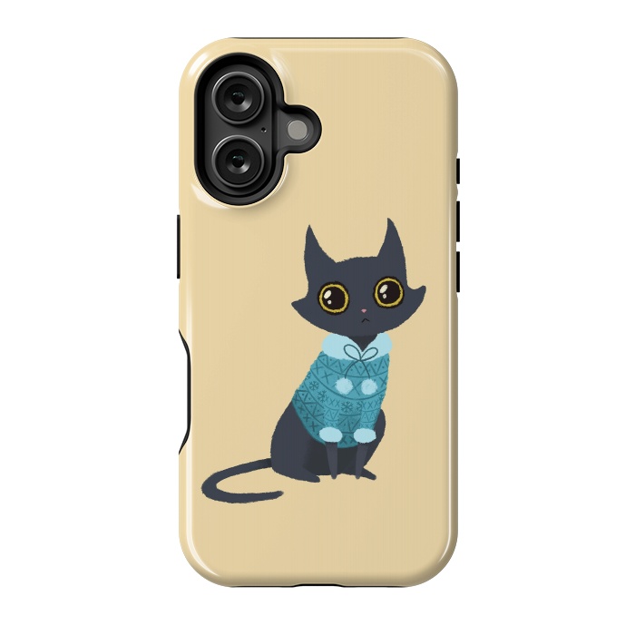 iPhone 16 StrongFit Cozy cat by Laura Nagel