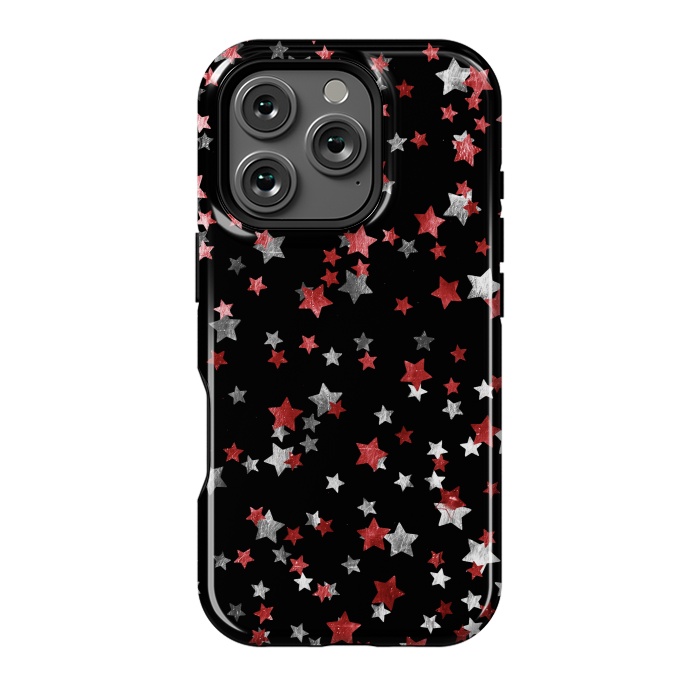 iPhone 16 Pro StrongFit Rust copper and silver party stars by Oana 