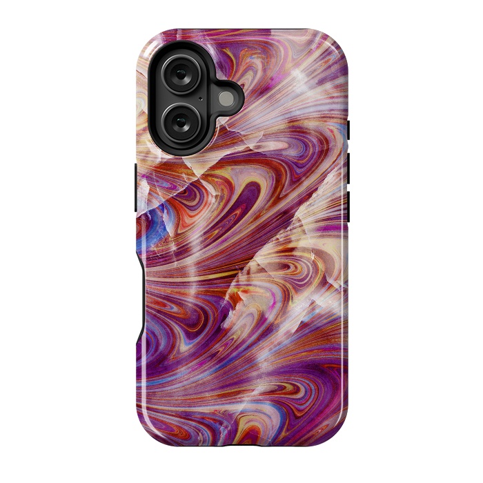 iPhone 16 StrongFit purple pink marble art by Oana 