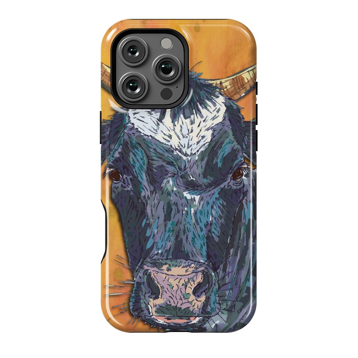 iPhone 16 Pro Max StrongFit Cow in Yellow by Lotti Brown