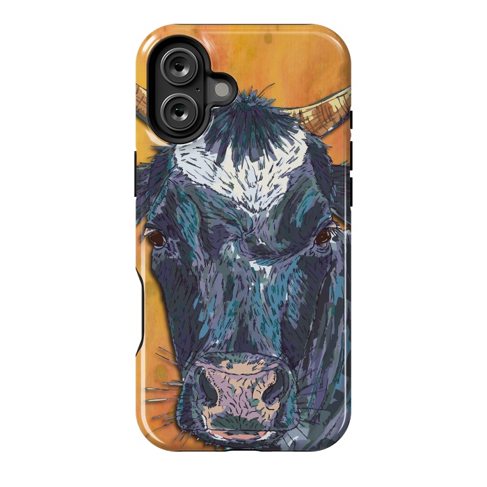 iPhone 16 Plus StrongFit Cow in Yellow by Lotti Brown