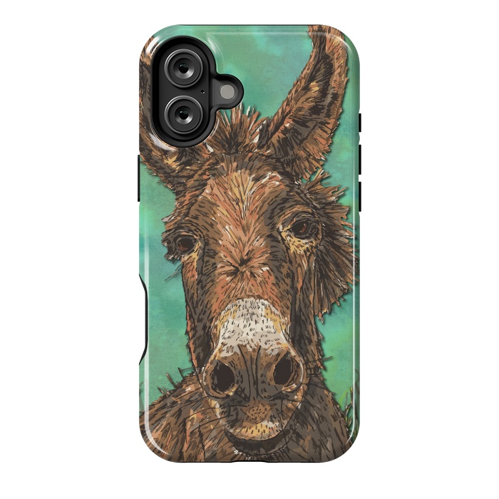 iPhone 16 Plus StrongFit Little Brown Donkey by Lotti Brown