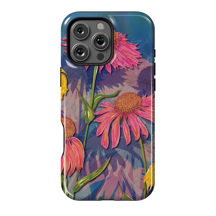 iPhone 16 Pro Max StrongFit Pink Coneflowers by Lotti Brown