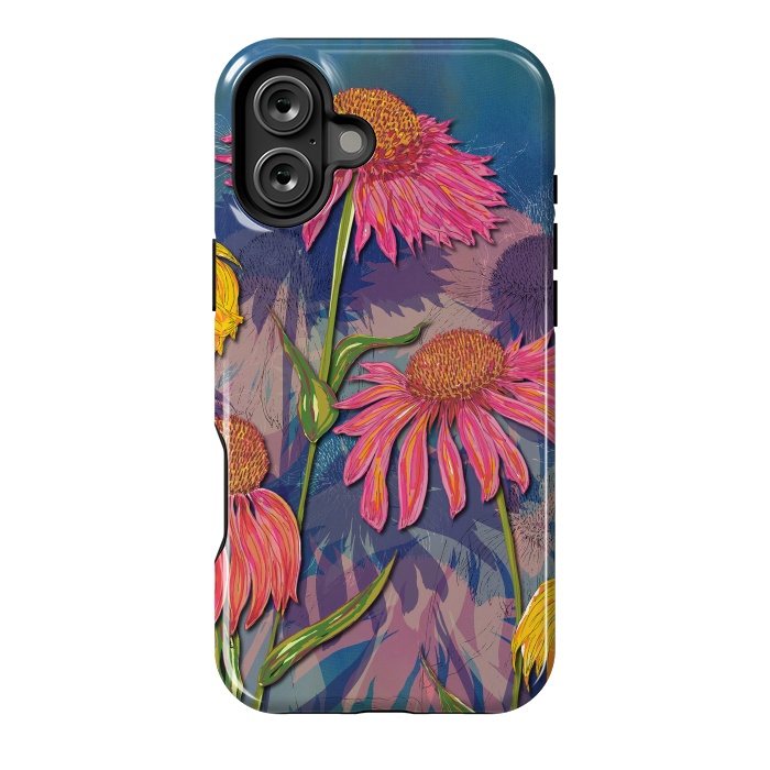 iPhone 16 Plus StrongFit Pink Coneflowers by Lotti Brown