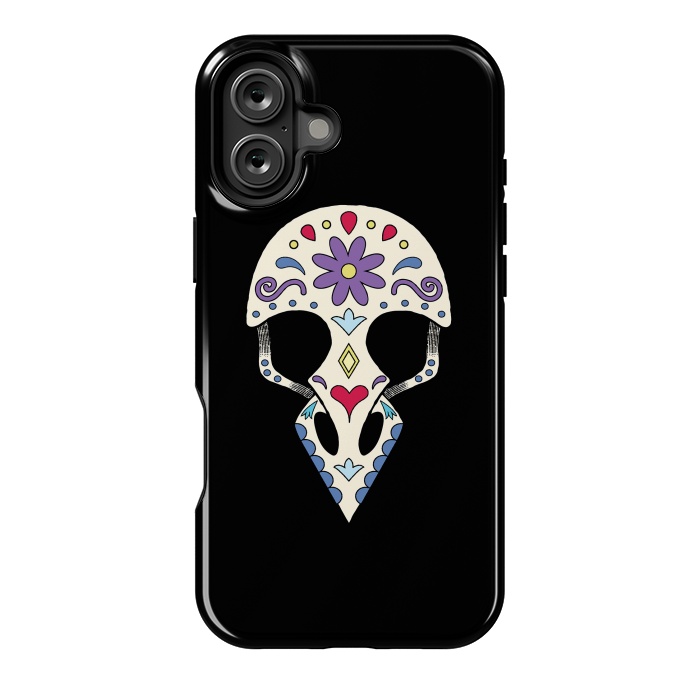 iPhone 16 Plus StrongFit Bird sugar skull by Laura Nagel