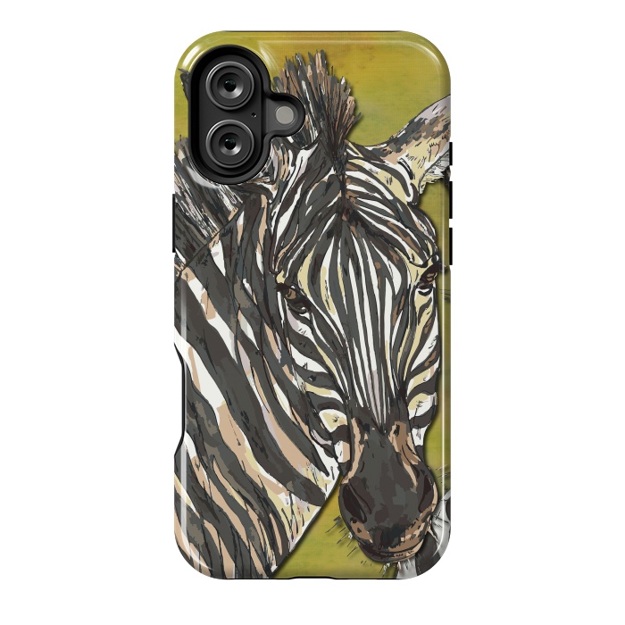 iPhone 16 Plus StrongFit Zebra by Lotti Brown