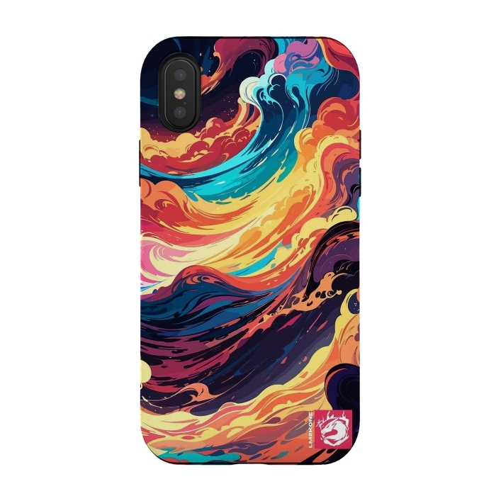 iPhone Xs / X StrongFit Abstract Vivid Waves by LM2Kone