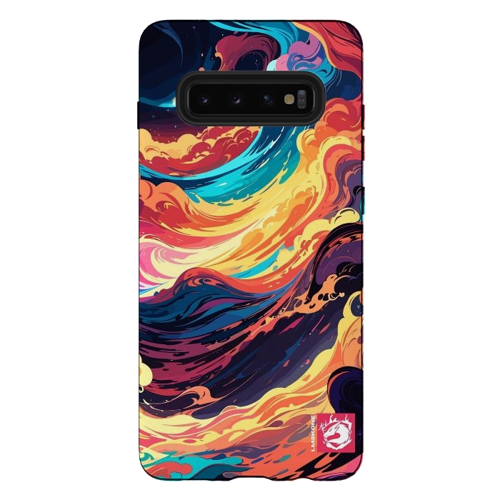 Galaxy S10 plus StrongFit Abstract Vivid Waves by LM2Kone