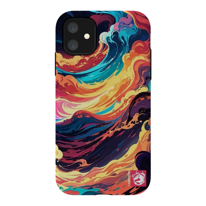 iPhone 11 StrongFit Abstract Vivid Waves by LM2Kone