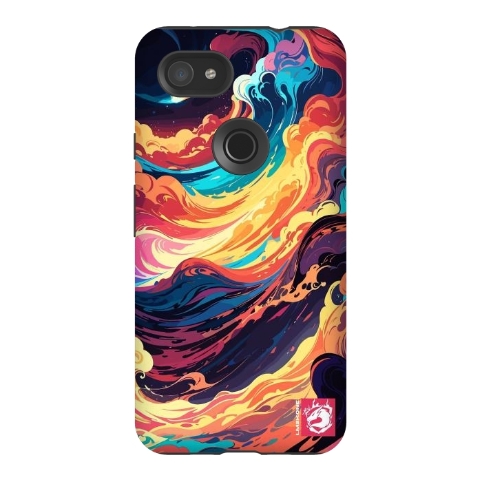 Pixel 3AXL StrongFit Abstract Vivid Waves by LM2Kone