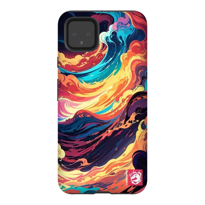 Pixel 4XL StrongFit Abstract Vivid Waves by LM2Kone