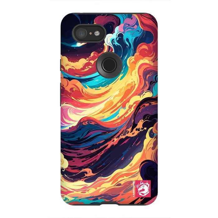 Pixel 3XL StrongFit Abstract Vivid Waves by LM2Kone