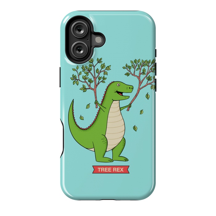 iPhone 16 Plus StrongFit Tree Rex Blue Version by Coffee Man