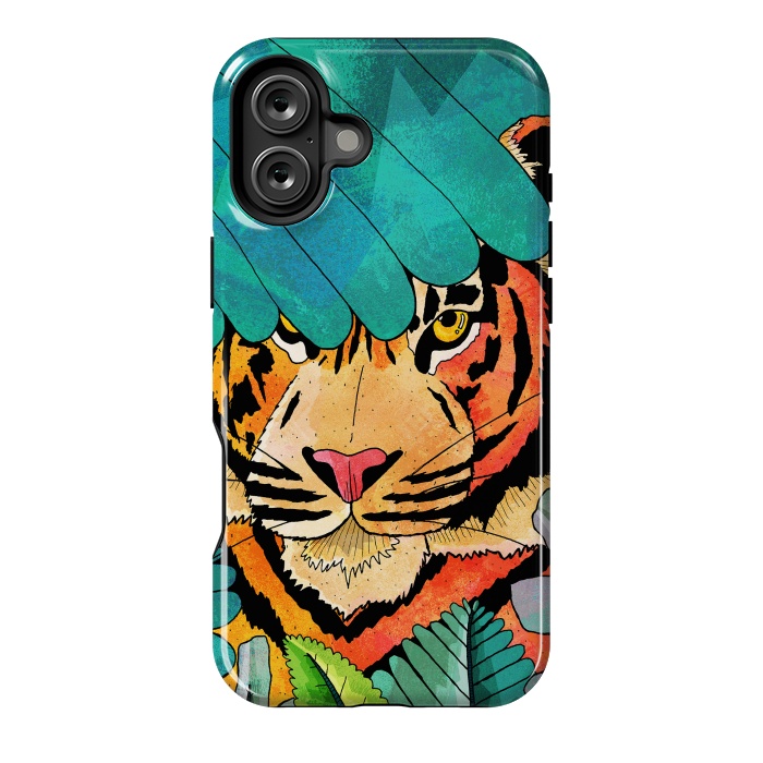 iPhone 16 Plus StrongFit Jungle tiger hunter by Steve Wade (Swade)