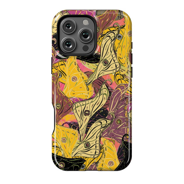 iPhone 16 Pro Max StrongFit Boho Butterfly Wings - Yellow & Black by Lotti Brown