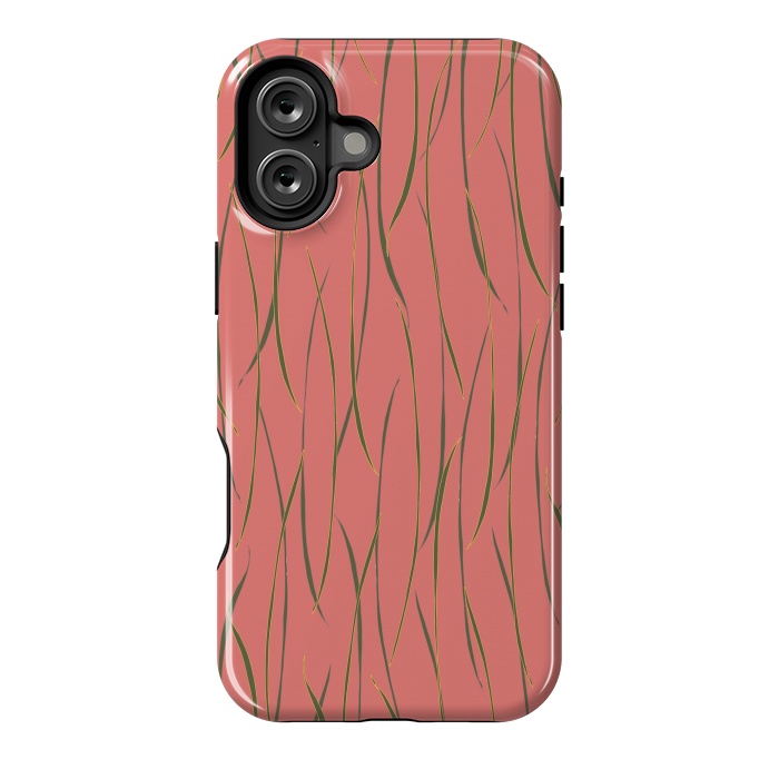 iPhone 16 Plus StrongFit Coral Stripe by Lotti Brown