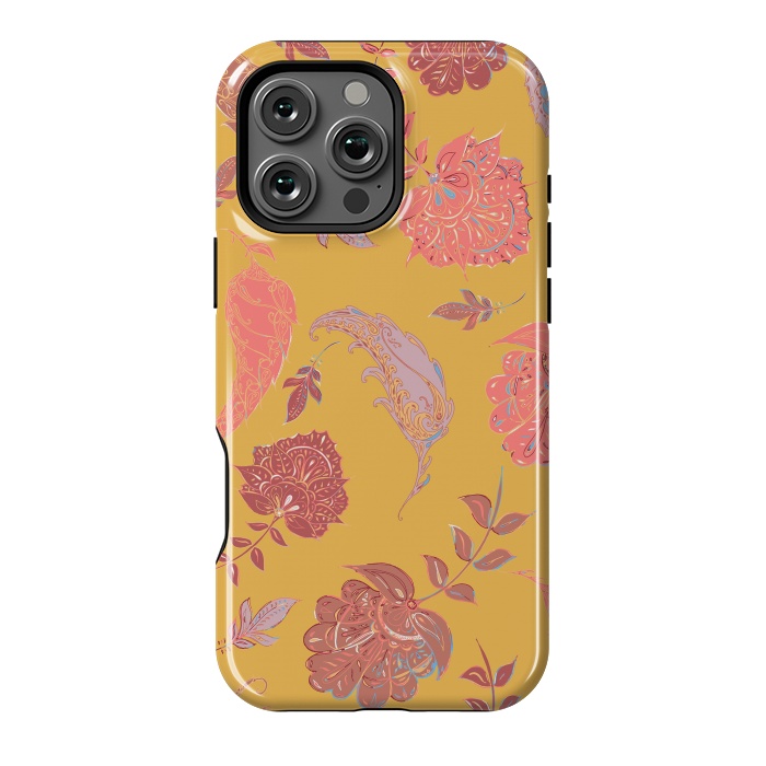 iPhone 16 Pro Max StrongFit Paradise Pattern - Yellow by Lotti Brown