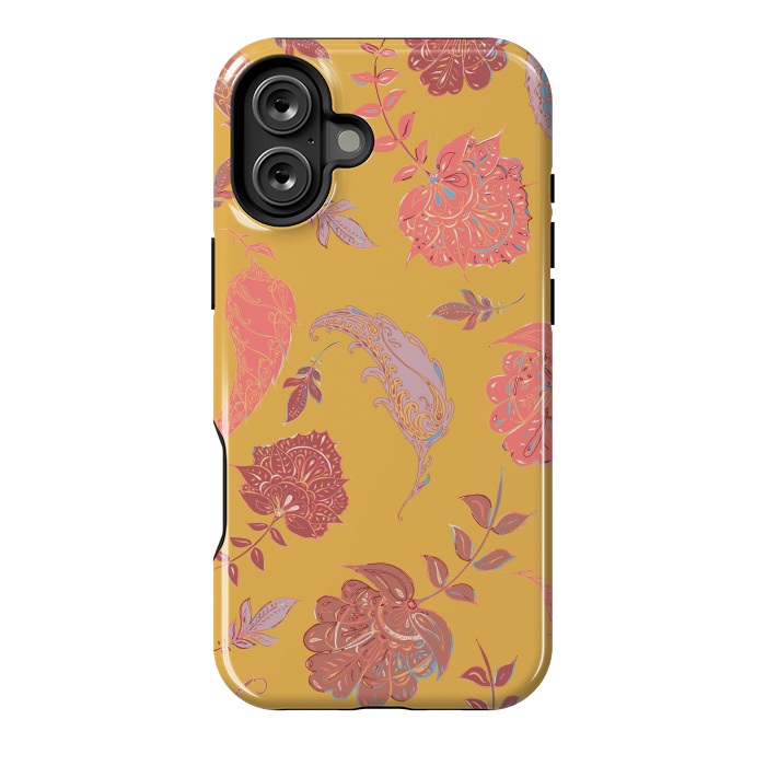 iPhone 16 Plus StrongFit Paradise Pattern - Yellow by Lotti Brown