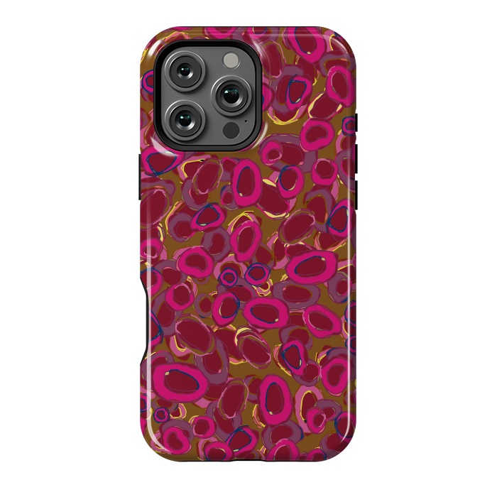 iPhone 16 Pro Max StrongFit Bold Circles - Red & Pink by Lotti Brown