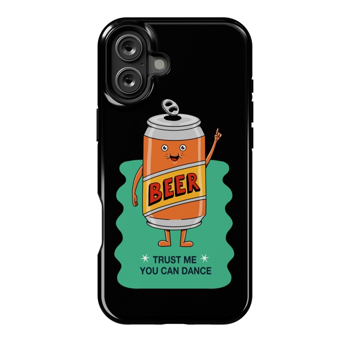 iPhone 16 Plus StrongFit Beer you can dance black by Coffee Man