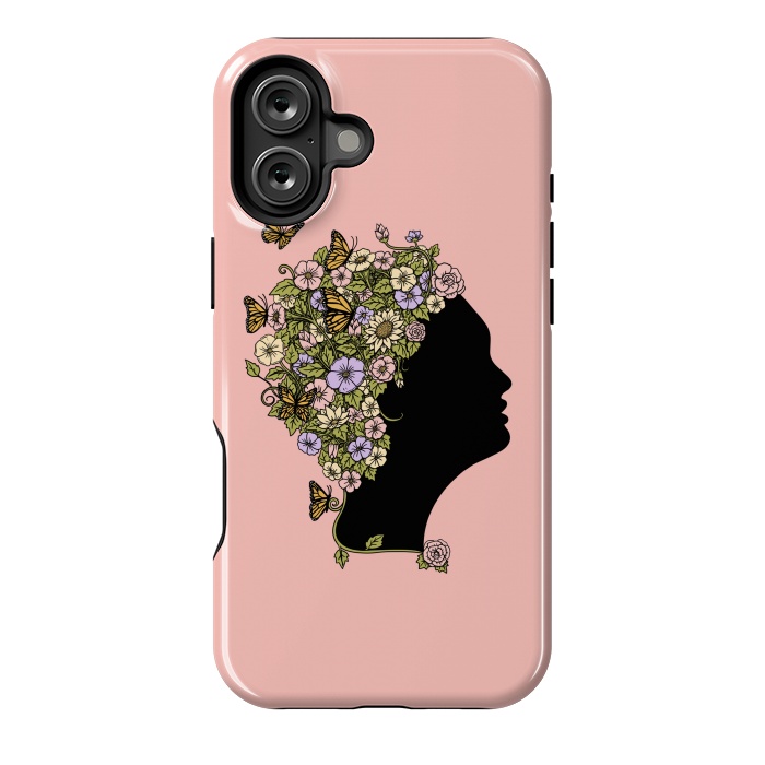 iPhone 16 Plus StrongFit Floral Lady Pink by Coffee Man