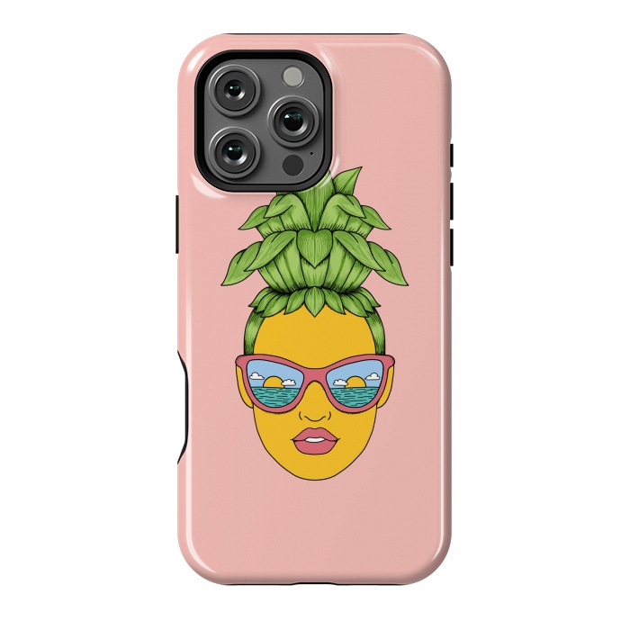 iPhone 16 Pro Max StrongFit Pineapple Girl Pink by Coffee Man